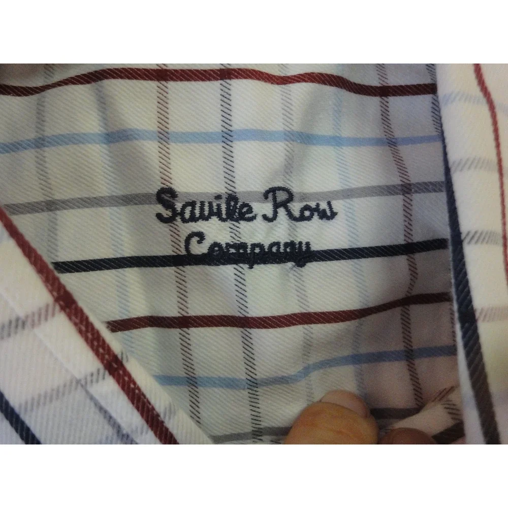 Savile Row company  mens 46 button down long sleeve‎ shirt striped